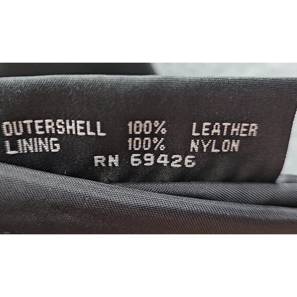 Share Pelle Studio Wilsons Vest Men's L Black 100% Leather V-neck Button Front - Picture 4 of 8